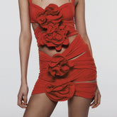 Radiant Rose – Gerüschtes Minikleid mit Cut-outs und Verzierung